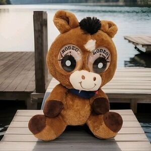 Zoogly Eye Horse 8" Plush  Rodeo Texas Flag Western by Fiesta scuffing on eyes